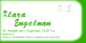 klara engelman business card